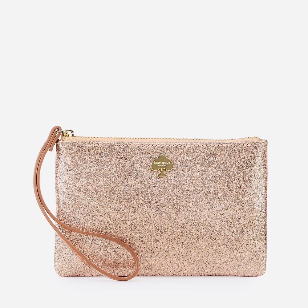 Kate Spade Glitter Wristlet - Rose Gold